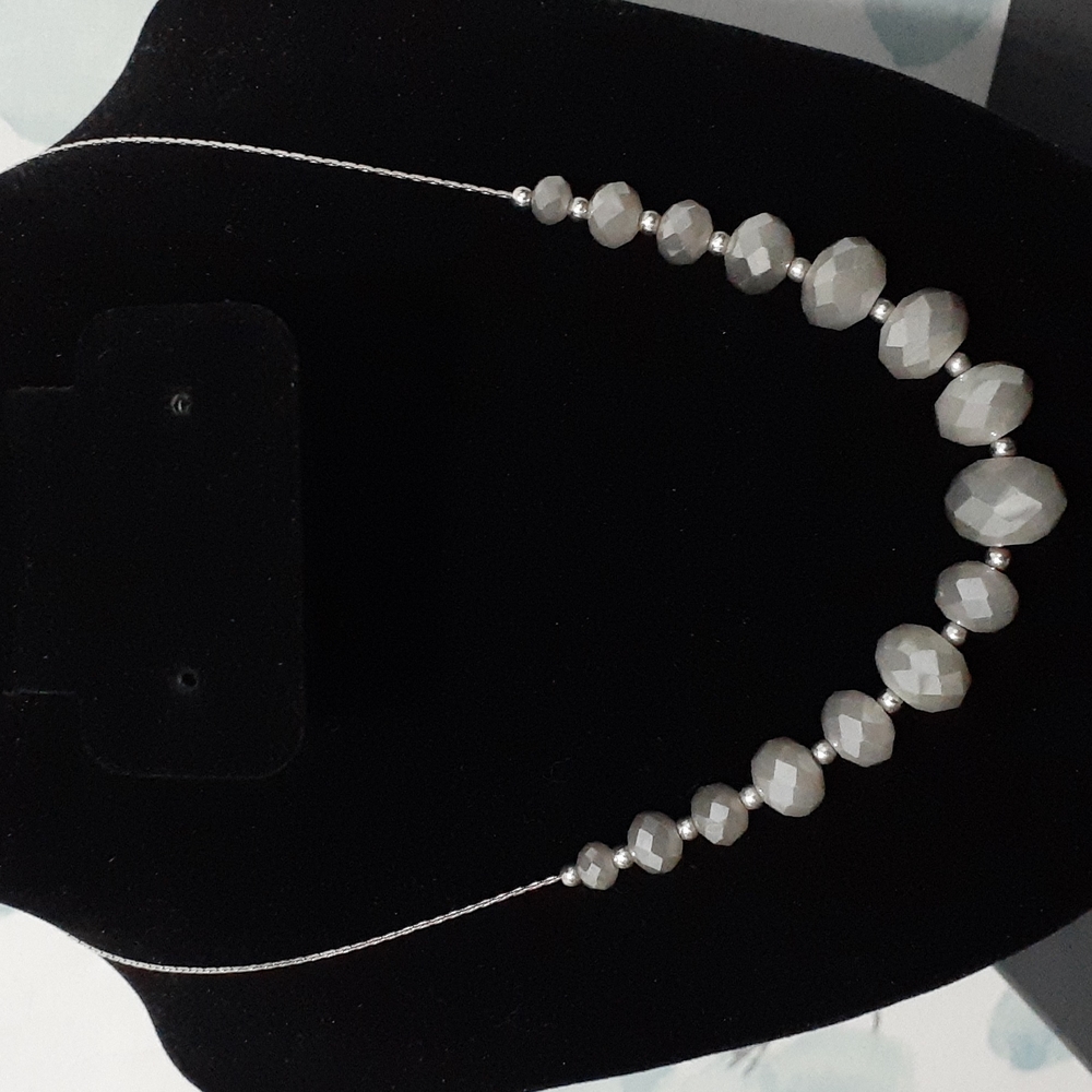 Silver Tone Beaded Necklace
